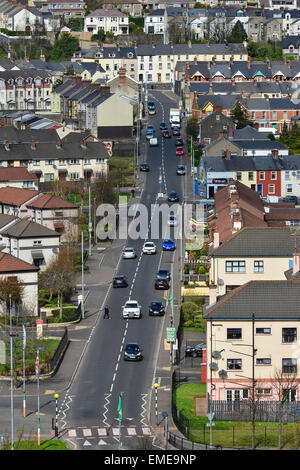 Ansicht von Westland Street, Bogside, Londonderry (Derry), Nordirland, Derry Wände Stockfoto