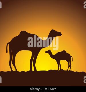 Kamelkarawane, Vektor-Bild-design Stock Vektor