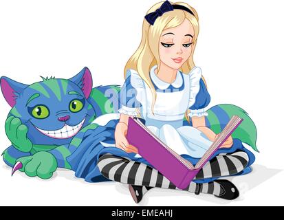 Alice und Cheshire Cat Stock Vektor
