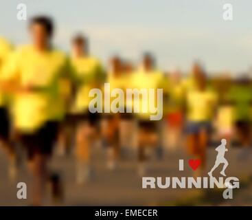 Ich liebe unscharfen Hintergrund laufen Stock Vektor