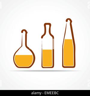 Abstrakte gelbe Wein-Flaschen-Vektor-illustration Stock Vektor