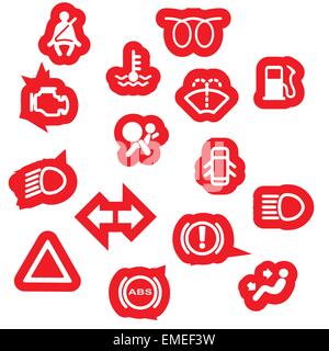 Fahrzeug-Dash-Warnsymbole Stock Vektor