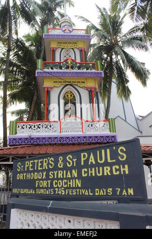Saint Peters und Saint Pauls syrisch orthodoxen Kirche in Fort Cochin Stockfoto