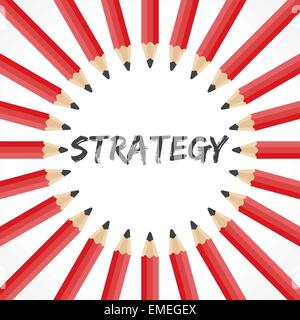 Strategie-Wort mit Bleistift Hintergrund Lager Vektor Stock Vektor