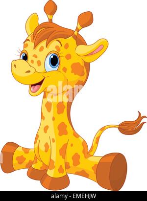 Niedliche Giraffe Kalb Stock Vektor