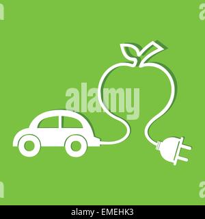 Öko Auto machen eine Apple-Symbol Stock Vektor