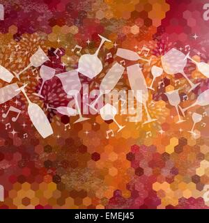 Brille Vintage Musterdesign Hintergrund Weinbar Stock Vektor