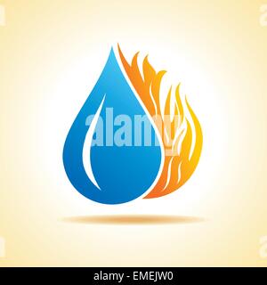 Feuer und Wasser Konzept Lager Vektor Stock Vektor