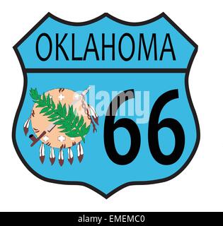 Route 66 Oklahoma Schild und Fahne Stock Vektor