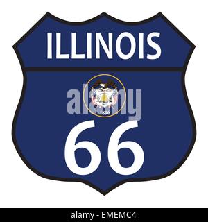 Route 66 Illinois anmelden und Flagge Stock Vektor