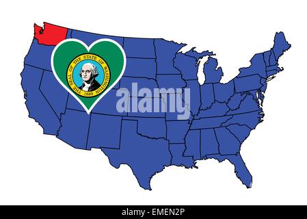 US-Bundesstaat Washington Stock Vektor