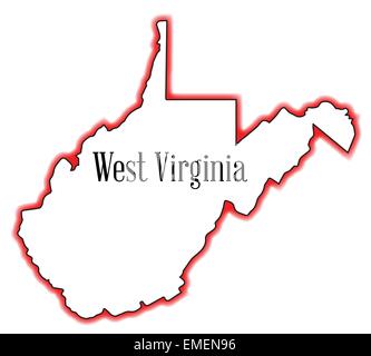 West Virginia Umriß Stock Vektor