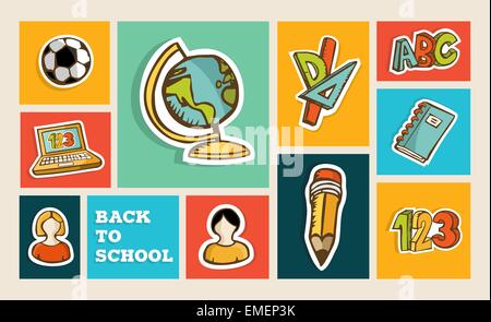 Zurück zu Schule-Icon-Set Stock Vektor