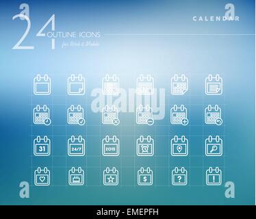 Kalender Übersicht Icons set Stock Vektor