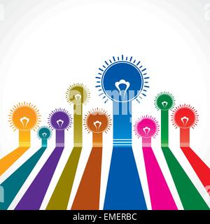Abstrakten farbigen Hintergrund mit Glühbirne Lager Vektor Stock Vektor