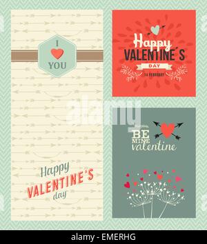 Happy Valentinstag Grußkarten Stock Vektor