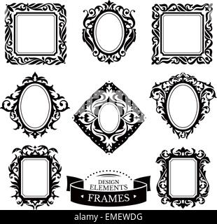 Satz von Vintage Barock-Rahmen Stock Vektor