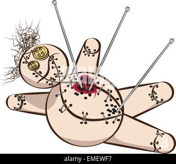 Liebe-Hass-Voodoo-Puppe Stock Vektor