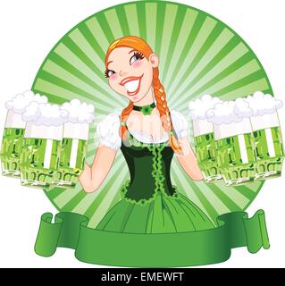 St. Patricks Day Girl Stock Vektor