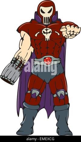 Schädel maskierter Krieger zeigt Cartoon Stock Vektor