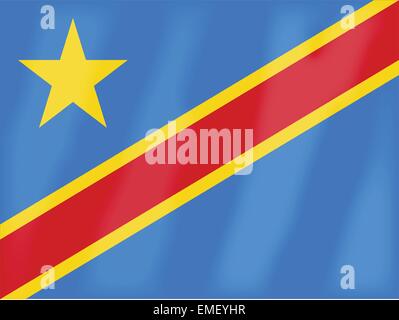 Demokratische Republik Kongo Flagge Stock Vektor