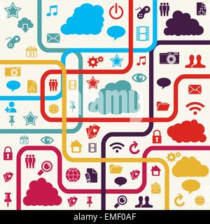 Bunte Social Media Hintergrund Stock Vektor
