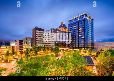 Greensboro, North Carolina, USA Innenstadt Skyline. Stockfoto