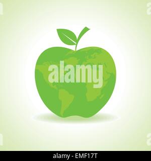 Eco-Apple-Symbol mit Lager Vektor Karte Stock Vektor