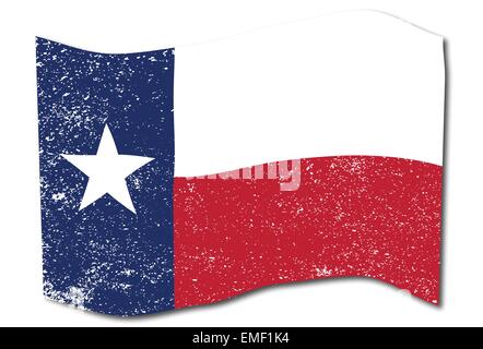 Wehende Flagge Texas State. Stock Vektor
