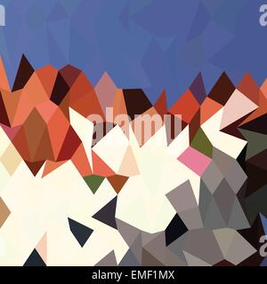 Abstrakte niedrige Polygon Himmelshintergrund Berg Stock Vektor