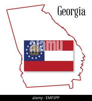 Georgia State Karte und Dichtung Stock Vektor