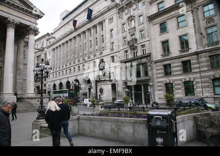 Statue von James Henry Greathead, die Royal Exchange, London, England. Stockfoto