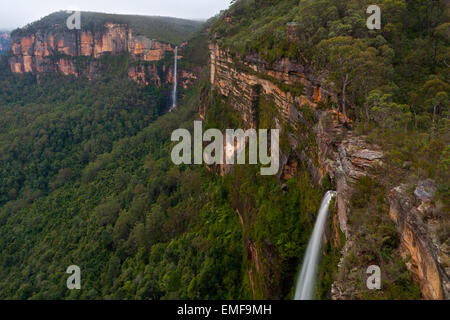 Hufeisen und Bridal Veil Falls - Blue Mountains National Park - NSW - Australien Stockfoto