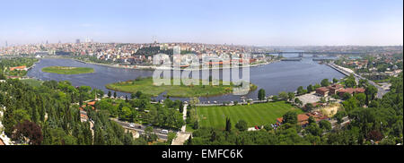 Stadt Istanbul, die Türkei. Panorama des Goldenen Horns von Eyüp-Pierre Loti Punkt Stockfoto