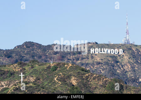 Hollywood, Kalifornien - Februar 08: Blick auf den Hollywood-Schriftzug aus Hollywood und Highland Center, 8. Februar 2015 LA Stockfoto