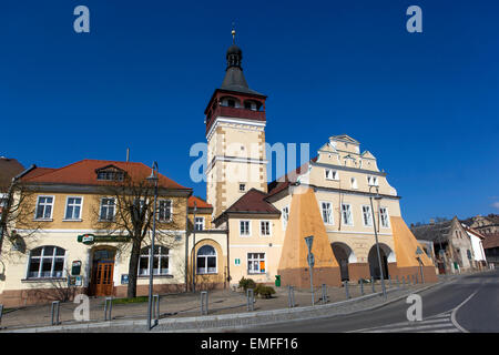 Rathaus, Marktplatz, Dobrovice, Tschechische Republik Stockfoto