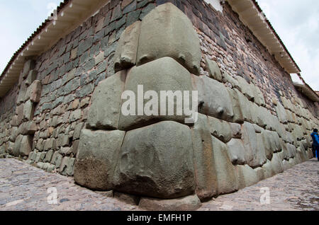 Inca Wand in der erzbischöfliche Palast in Cusco Peru. Stockfoto