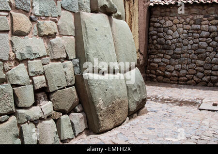 Inca Wand in der erzbischöfliche Palast in Cusco Peru. Stockfoto