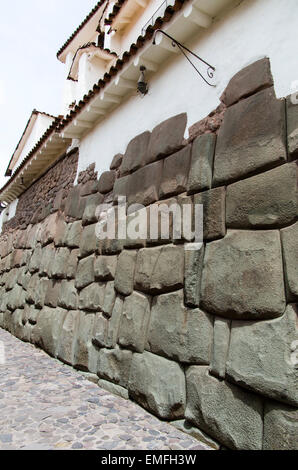 Inca Wand in der erzbischöfliche Palast in Cusco Peru. Stockfoto