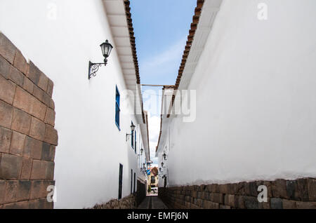 Traditionelle Straße in der Stadt Cusco. romeritos Straße. Cusco, Peru. Stockfoto