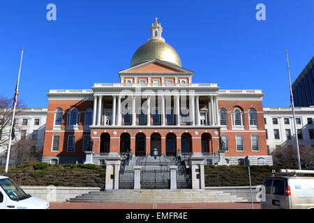 Boston Freedom Trail Wahrzeichen. Massachusetts State House, Boston, Massachusetts. Stockfoto