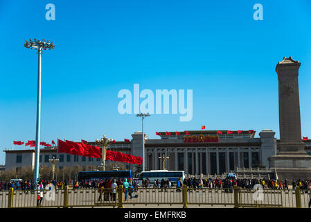 Obelisk am Platz des himmlischen Friedens in Peking china Stockfoto