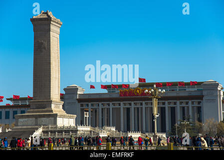 Obelisk am Platz des himmlischen Friedens in Peking china Stockfoto