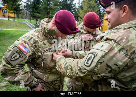 Lviv, Ukraine. 20. April 2015. US-Soldaten während der Eröffnungsfeier Ukrainisch-US Übung furchtlosen Wächter am internationalen Friedenssicherung und Sicherheit, Yavoriv, Lviv Region Centre, Ukraine. Foto © Oleksandr Rupeta/Alamy Live News Bildnachweis: Oleksandr Rupeta/Alamy Live-Nachrichten Stockfoto