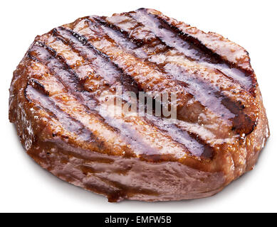 Rindersteak, isoliert auf einem weißen Hintergrund. Datei enthält Beschneidungspfade. Stockfoto