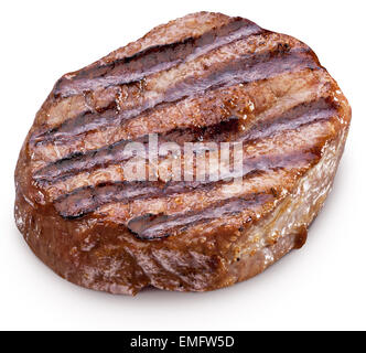 Rindersteak, isoliert auf einem weißen Hintergrund. Datei enthält Beschneidungspfade. Stockfoto