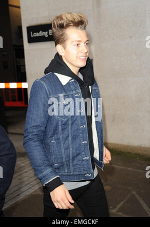 Die Vamps bei BBC Radio 1 Studios Featuring: The Vamps James McVey Where: London, Vereinigtes Königreich bei: 17. Oktober 2014 Stockfoto