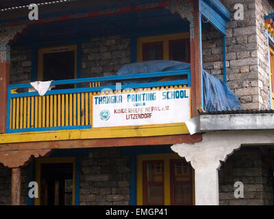 Thangka-Malschule Lukla Nepal Asien Stockfoto