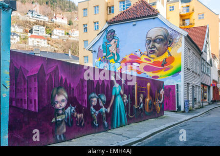 Street Art, Bergen, Norwegen. Stockfoto