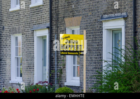 Cambridge, UK. 21. April 2015. Allgemeinen Wahlplakate für die Liberaldemokraten, wo sie den Sitz mit Julian Huppert MP aktuell halten. Bildnachweis: CAMimage/Alamy Live-Nachrichten Stockfoto